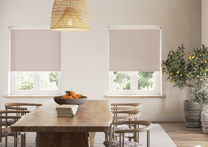 Emily Bond Oscar Stripe, Raspberry - Roller Blind - Image 3